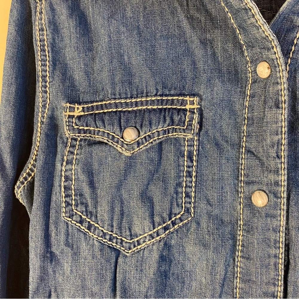 Seven7 Blue Denim Button Down Shirt - Picture 2 of 13